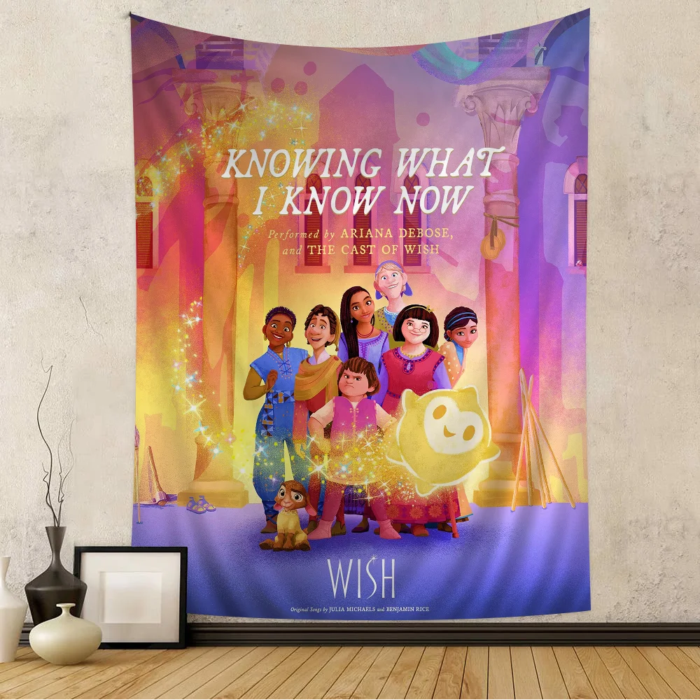 نسيج فيلم أنيمي W-Wish ، التاروت المعلق ، سجاد حائط هيبي ، ديكور منزلي للسكن