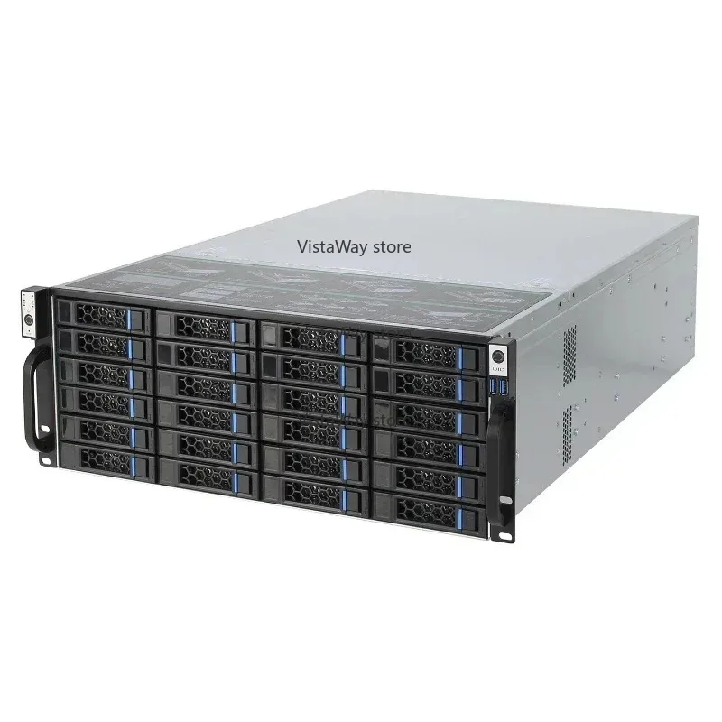 4U rack hot swap chassis 24HDD bay NVR IPFS cloud storage server case S465-24 6GB SAS backplane support eatx motherboard 650MM