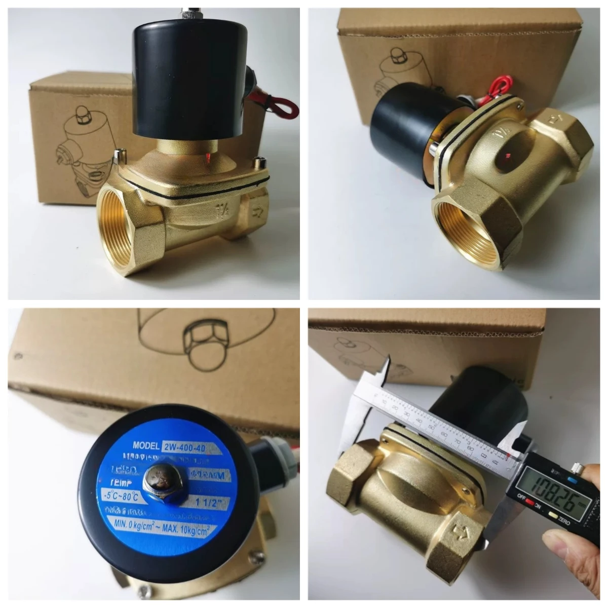 DN40 pipeline two-way solenoid valve, one-inch and a half silk buckle solenoid valve 2W400-40 water solenoid valve