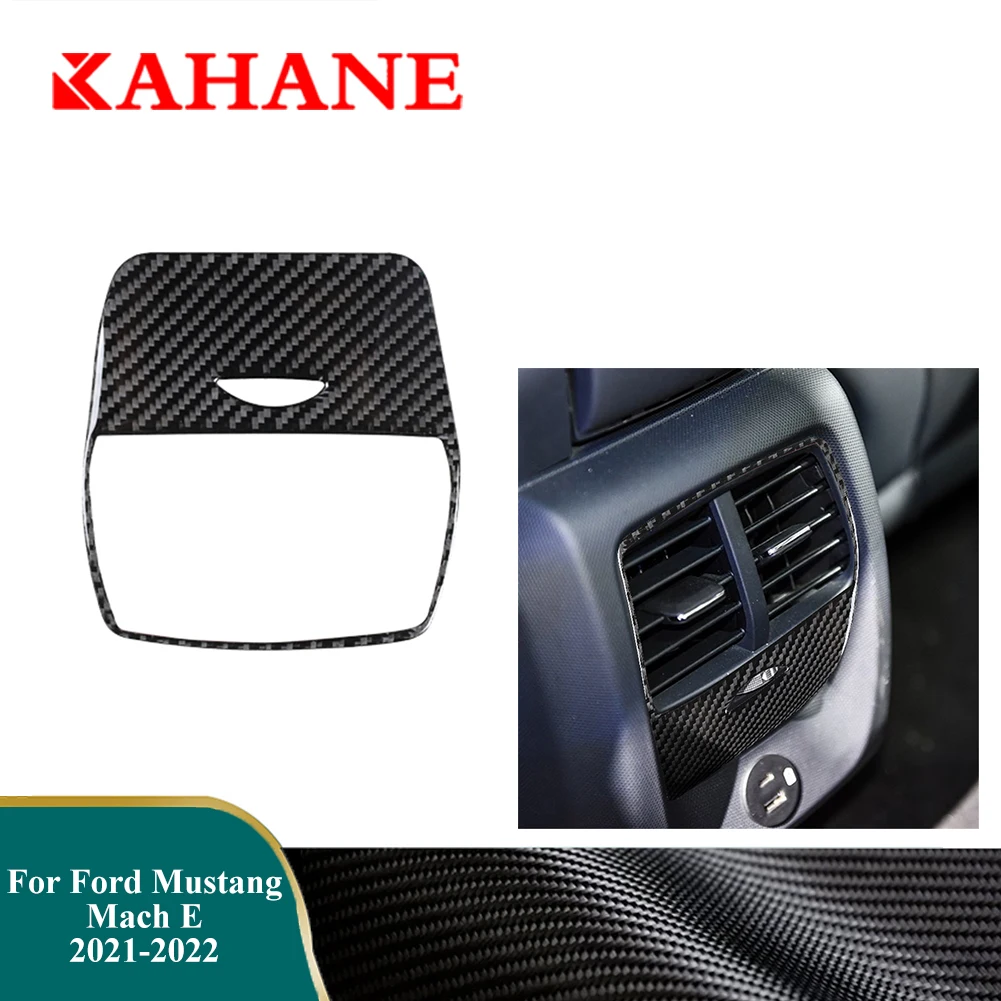 

Car Rear Center Air Outlet Trim For Ford Mustang Mach-E 2021 2022 Carbon Fiber Stickers Auto Interior Mouldings Accessories