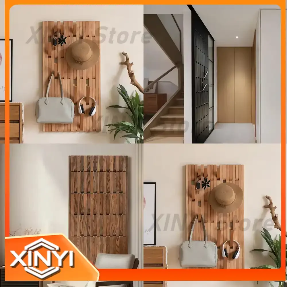 Modern Solid Beech Wood Piano Key Wall Mounted Coat Rack for Clothing for Hallway Bedroom Entryway Space Saving Hanger Hooks