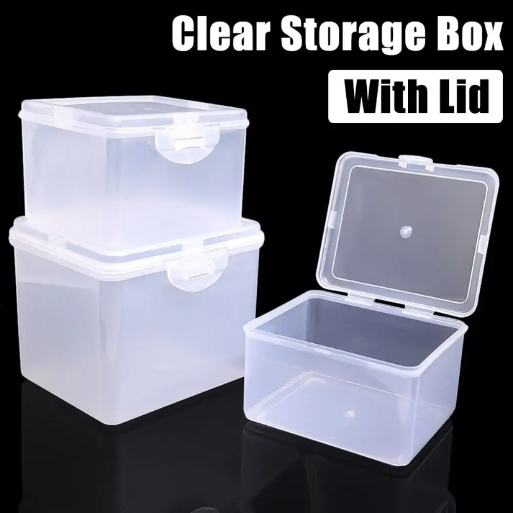 Multi-purpose Transparent Storage Box Rectangular Shape Storage Case Small Thing Container with Lid Jewelry Storage Case