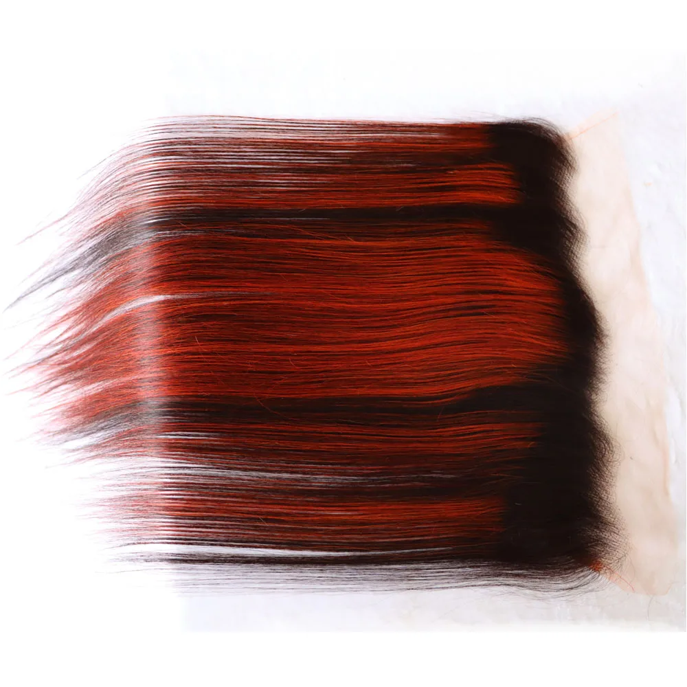 13x4 الدانتيل إغلاق أمامي البيانو اللون 1B برتقالي 100% وصلات شعر بشري عذراء ريمي الدانتيل الشفاف 4x4 5x5 13x6 أمامي