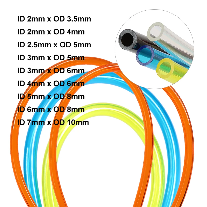 1m - 20m TPU Petrol Pipe Highly Flexible Oil Resistant Pipe for Motorcycle Auto Fuel Tank DIY Tool 2mm 2.5mm 3mm 4mm 5mm 6mm 7mm