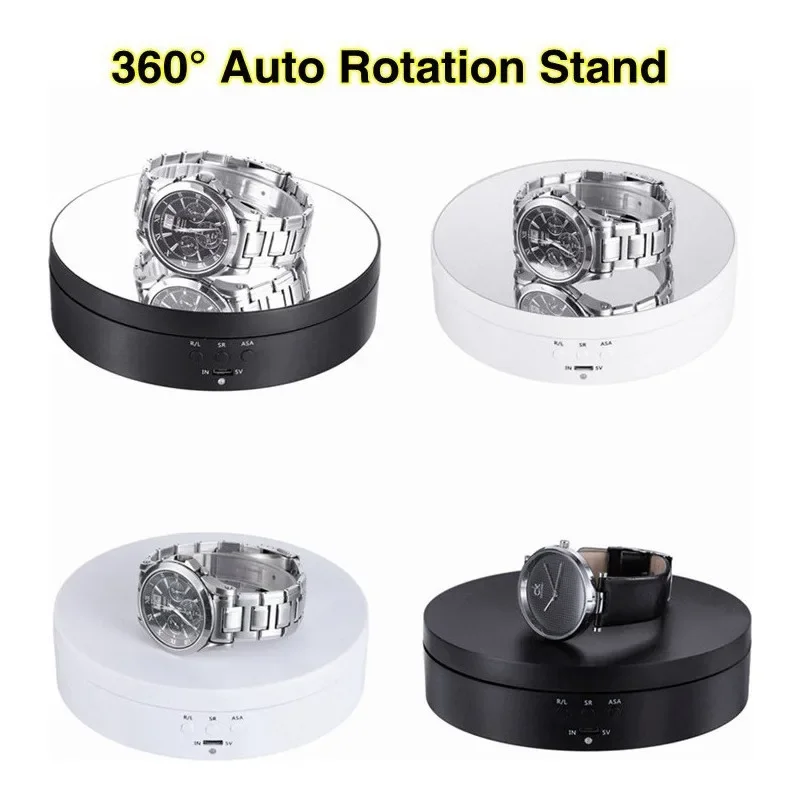 Motorised Rotating Mirror Display Stand,360 Degree Turntable, Jewellery Holder,USB Power Supply, Rotating Shooting, Three Speeds image 3