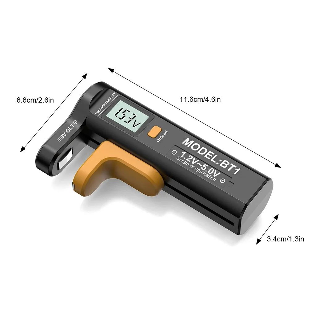 ​Digital Display Battery Level Tester Multifunctional Battery Capacity Indicator Voltage Tester for AA AAA 9V 1.5V Button Cell