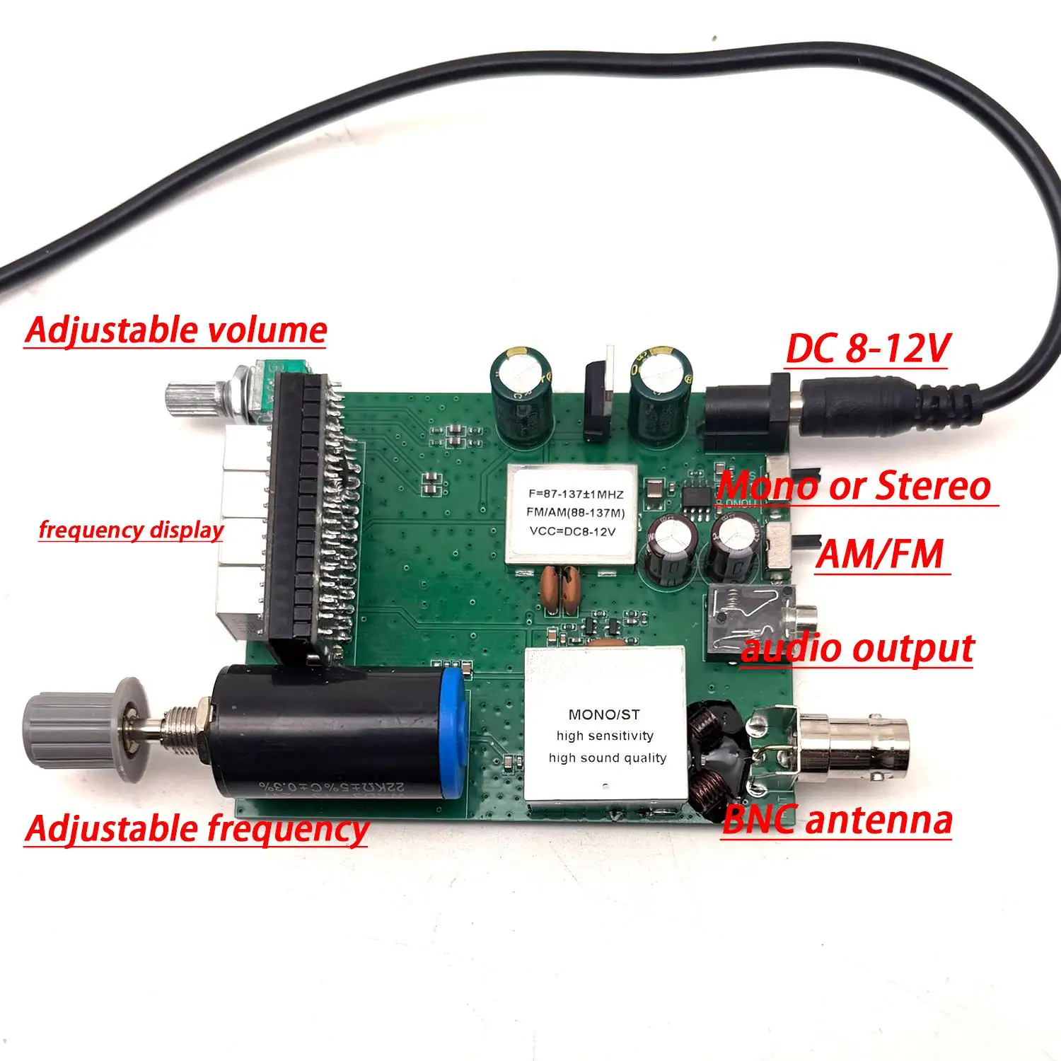87-138MHz Air Band Radio Receiver AM FM Aviation VHF Scanner W RF Digital Frequency Display For Aircraft Tower Communication