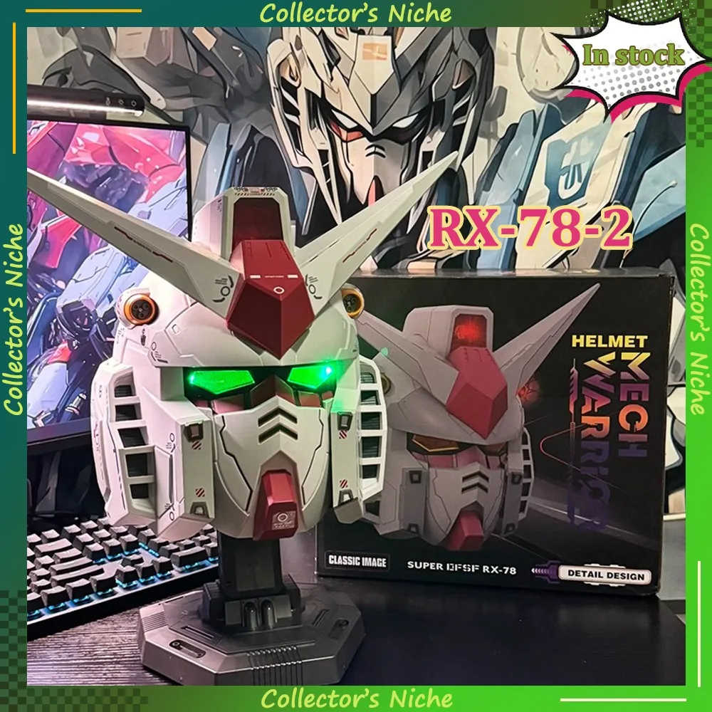 

In Stock RX-78-2 Yuan Zu Ganso Luminous Mobile Suit Helmet Cosplay Costume Accessory Comic Exhibition Model Figure Decor Gift