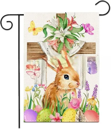 Easter Garden Flag 12x18 Inch Double Sided Burlap Spring Colorful VVL YYX EEZ