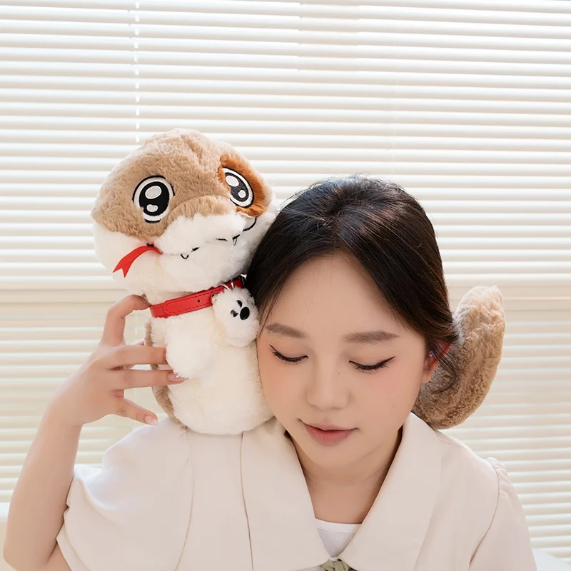 Creative Big Eye Snake Dog Plush Toy Kawaii Stuffed Animal Cartoon Serpentine Puppy Soft Fluffly Doll Sofa Pillow for Girls Gift