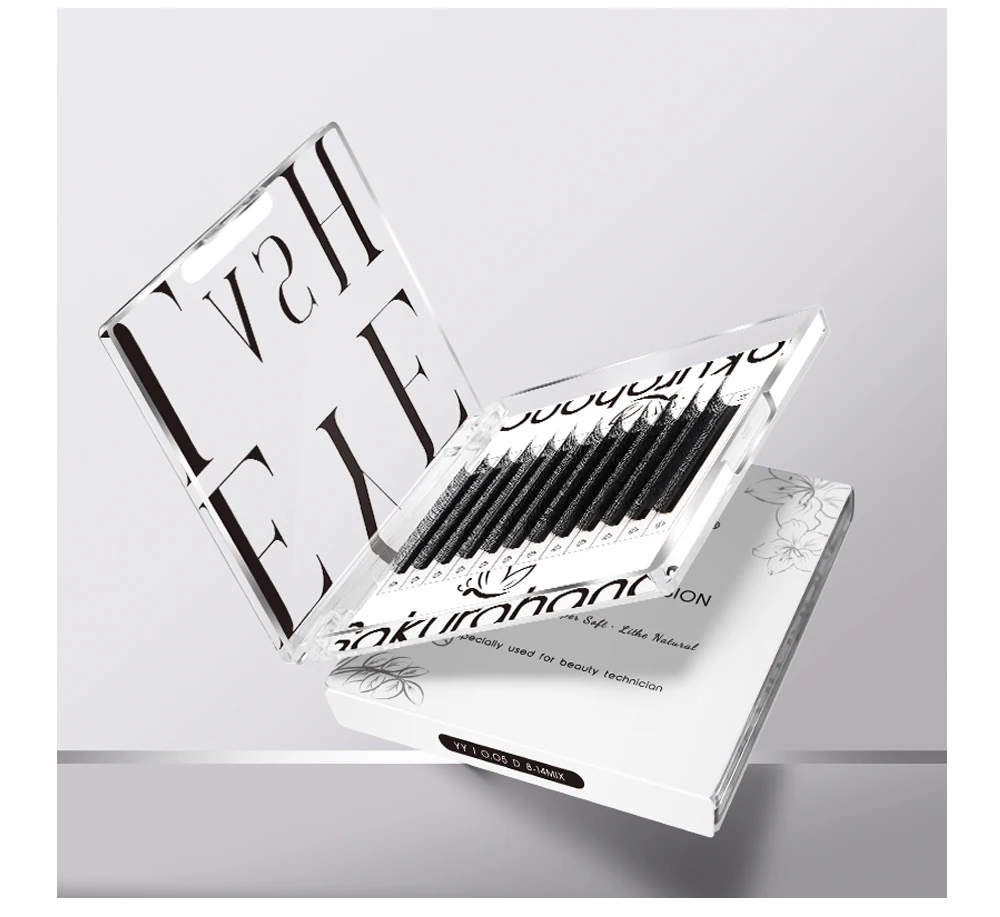 Sakurahana YY Wimpernverlängerung Premium PBT Doppelschicht YY Wimpern Ultraweiche Featherlight Falsche Nerzwimpern – Detail 10