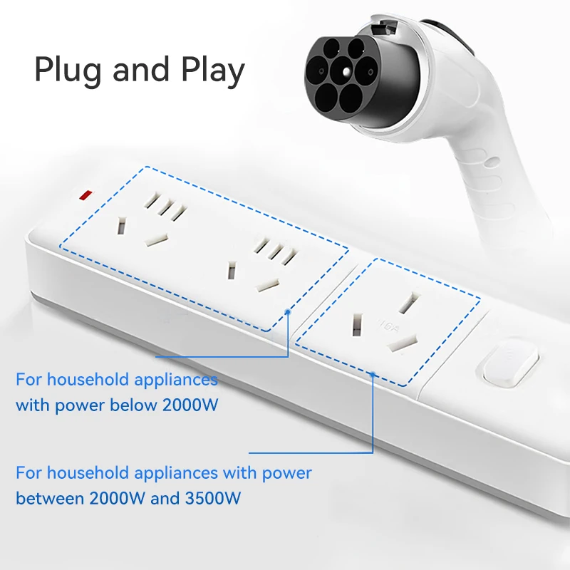 16A 110/250V GBT Plug and GB Socket Portable Electric Car Battery Discharger