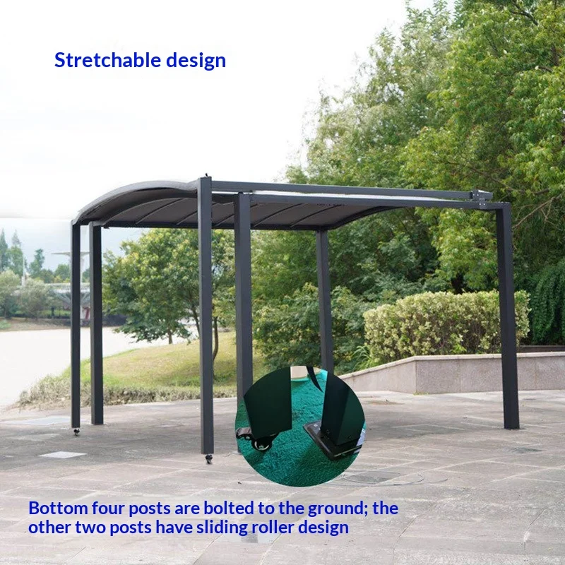 Mobile Retractable Carport Heavy Duty Steel Frame For Home Villa Patio Waterproof Sun Shelter All Weather Outdoor Vehicle Protec