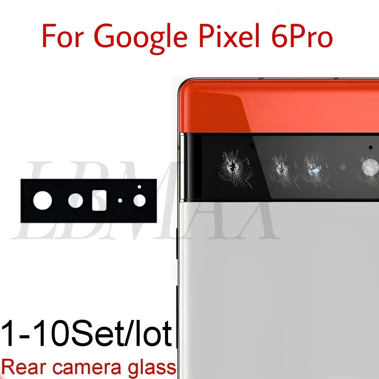 بكسل 6 برو عدسة الكاميرا الخلفية الزجاجية لجوجل بكسل 6 برو GLU0G G8V0U زجاج الكاميرا مع استبدال الملصق شحن مجاني