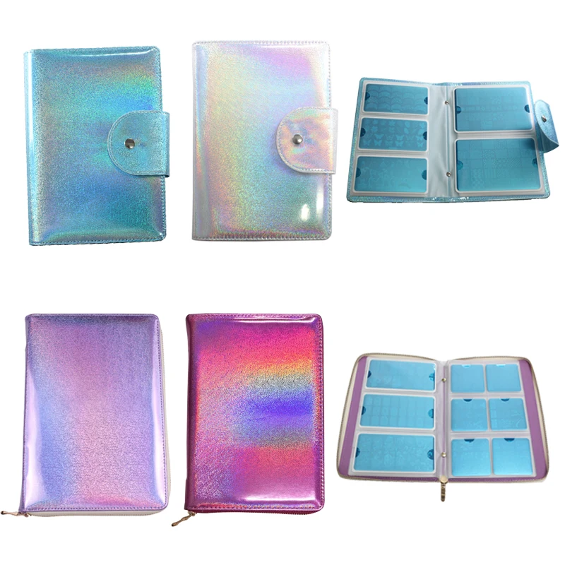 

Finger Angel Silver/Pink 50/72Slots Nail Stamping Plate Storage Bag Nail Stamp Template Empty Case Folder 6*6/6*12/9.5*14.5cm