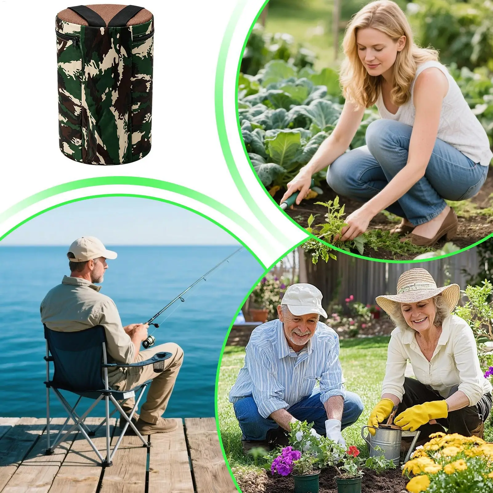 Wearable Gardening Stool Lightweight Adjustable Seat Chair Gardening Workseats For Women Men Adults Outdoor Yard Weeding Fishing