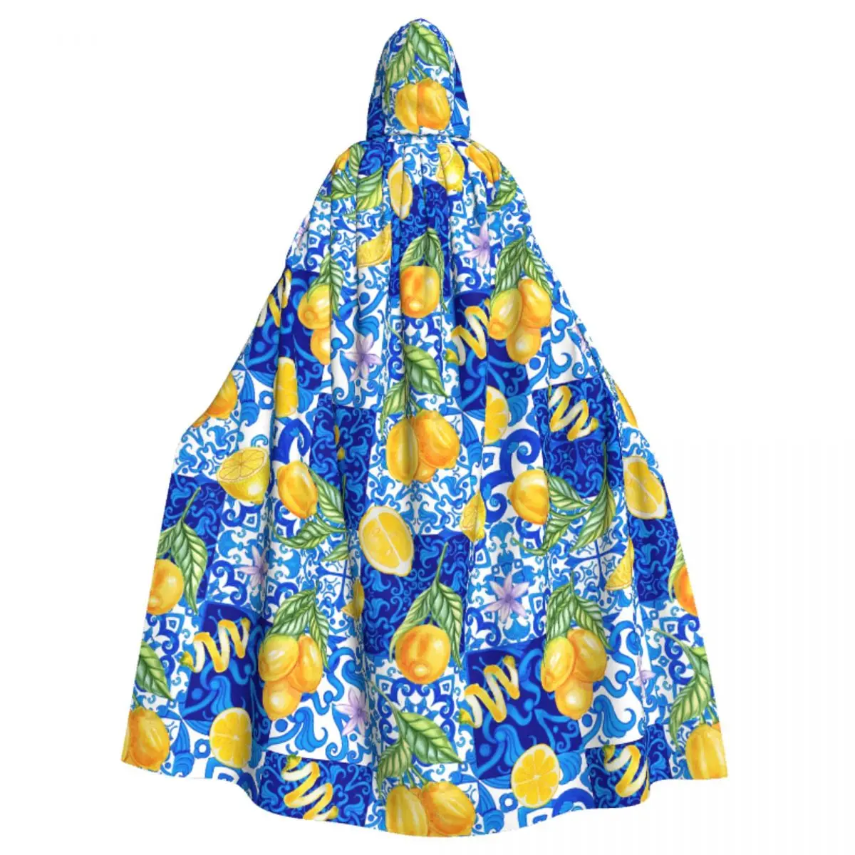 

Mediterranean Style Lemon Hooded Cloak Polyester Unisex Witch Cape Costume Accessory Vampire