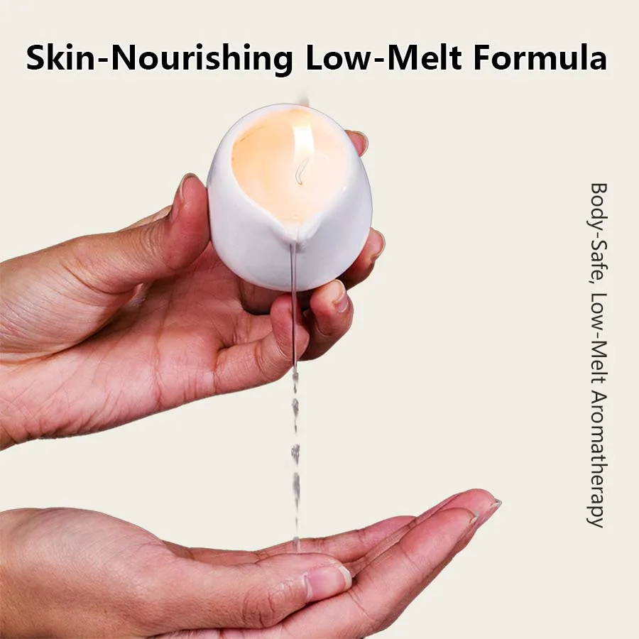 شمعة زيت التدليك الطبيعي المعطرة بالفواكه. حرارة منخفضة. 1.69 أونصة، شمع جوز الهند. ترطيب. للمنزل وV-Day. الفاخرة الطبيعية. مهدئا