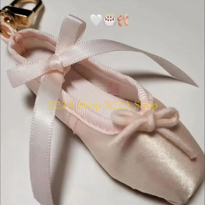 Unique Stylish Ballet Shoe Charm Keychain with Elegant Design Lightweight Fabric Perfect for Daily Accessorizing Gift Dancers