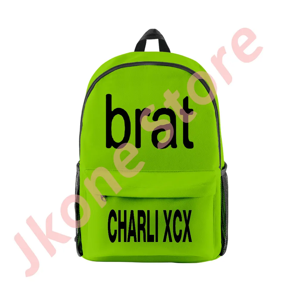 Charli XCX Brat Logo Merch Backpacks 2024 Tour Bags Unisex Fashion Casual HipHop Streetwear Bag