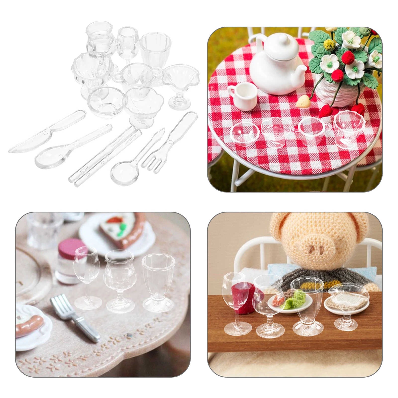 

26pcs Mini Realistic Plastic Dessert Bowls Spoons Kids Gatherings Birthday Parties Social Interaction Educational