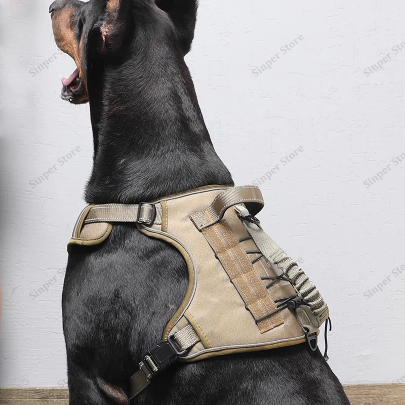 

Tactical Dog Harness No Pull Adjustable Pet Harness Reflective Working Training Easy Control Pet Vest Military with 1.2m Leash