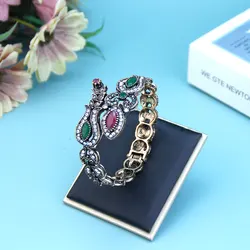 Sunspicems Turkish Women Bangle Antique Gold Color Arab Cuff Bracelet Traditional Bohemia Bride Wedding Jewelry Indian Bracelet