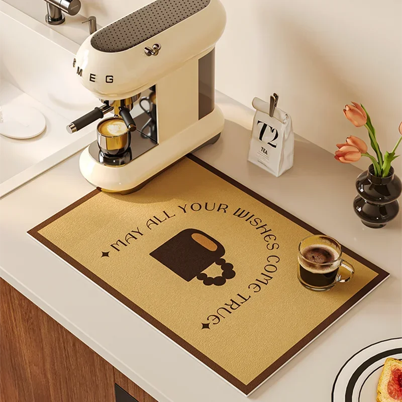 Kitchen Sink Mat Absorbent Pad Soft Diatom Mud Quick Dry Coffee Machine Mat Japanese Cute Home Decoration