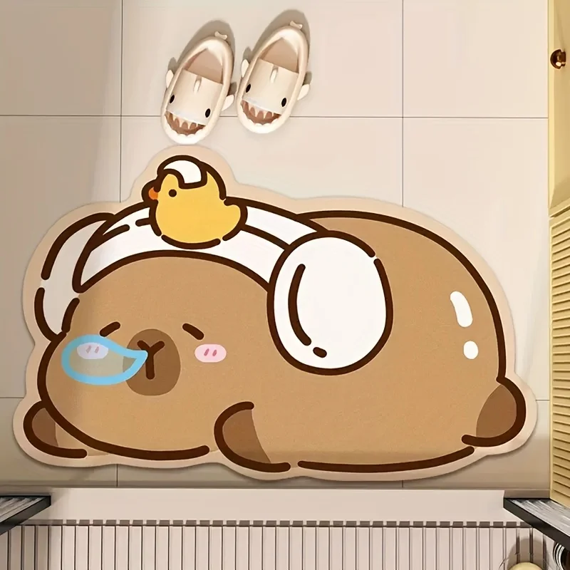 

VIKAMA Cartoon Brown Bathroom Mat Bear Waterproof Non-Slip Doormat Welcome Mat Rug For Bedroom Carpet For Live Room Home Decor