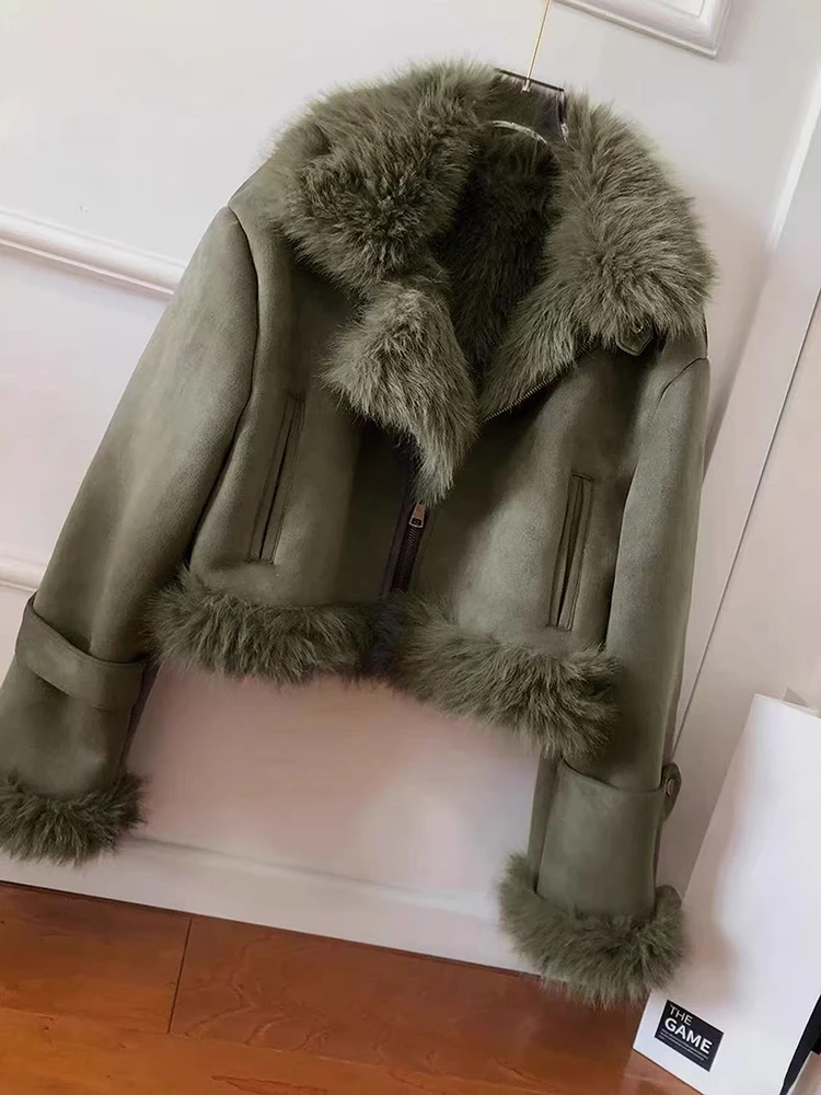 Abrigos coreanos de piel sintética para mujer, ropa de calle de moda Y2K, chaquetas informales de piel de zorro Artificial, prendas de vestir exteriores peludas que combinan con todo para invierno, novedad