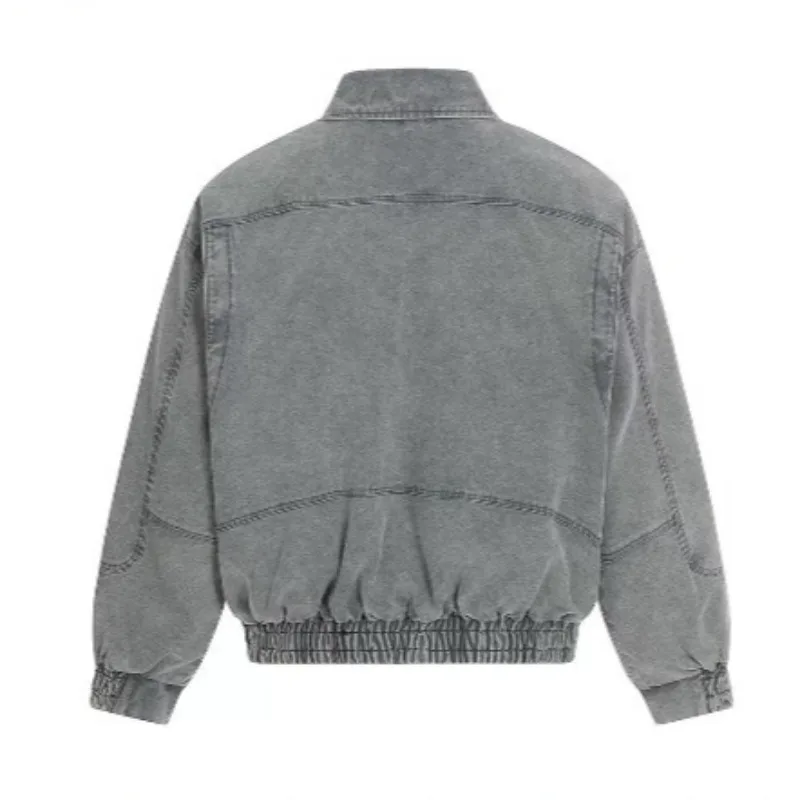 2026 Autumn New Korean Retro Men's Airplane Buckle Decoration Zipper Jacket Japanese Fashion Casual Loose Streetwear Coat