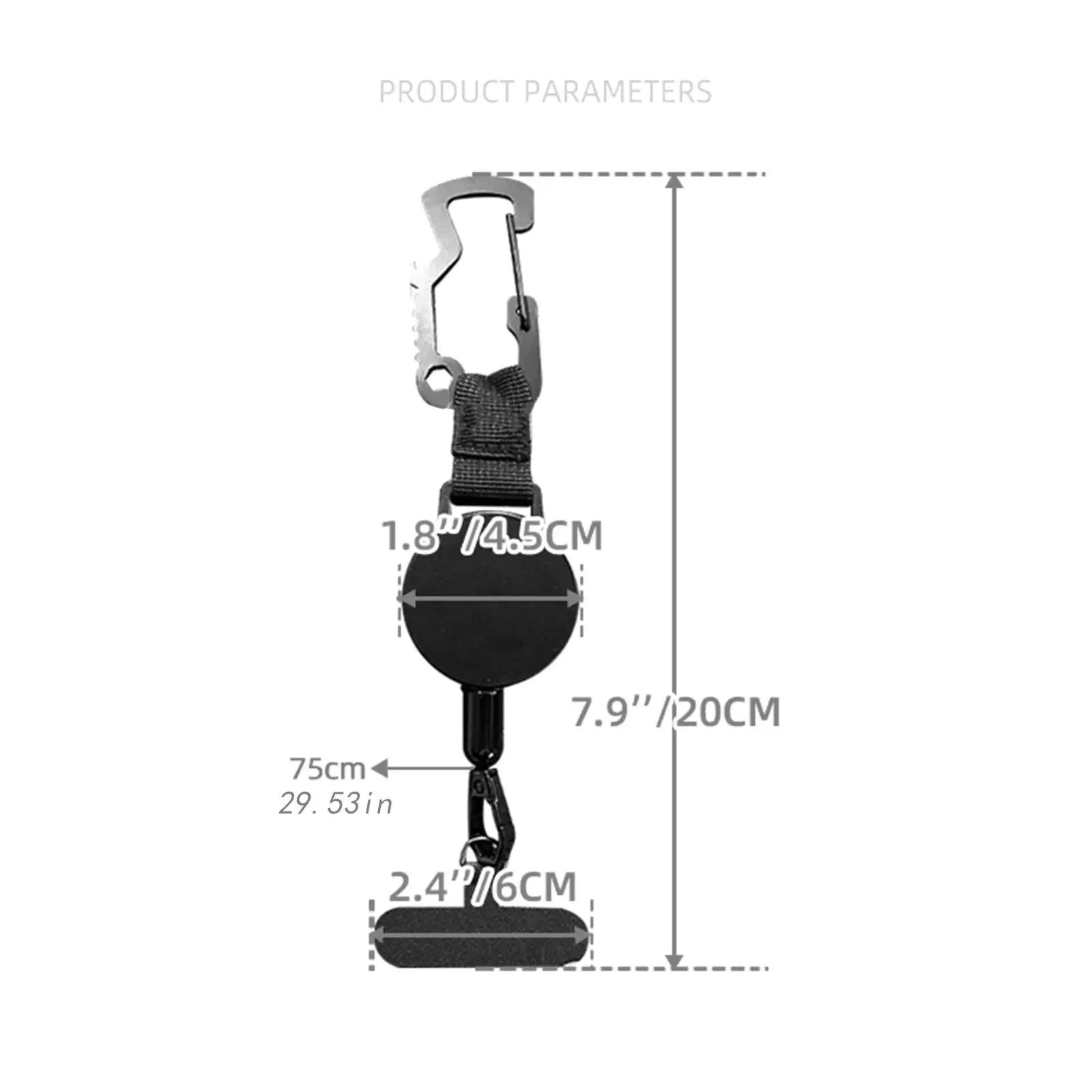 Retractable Key Chain,Phone Tether Tab,Phone Lanyard Holder,Keyring for Climbing Hiking
