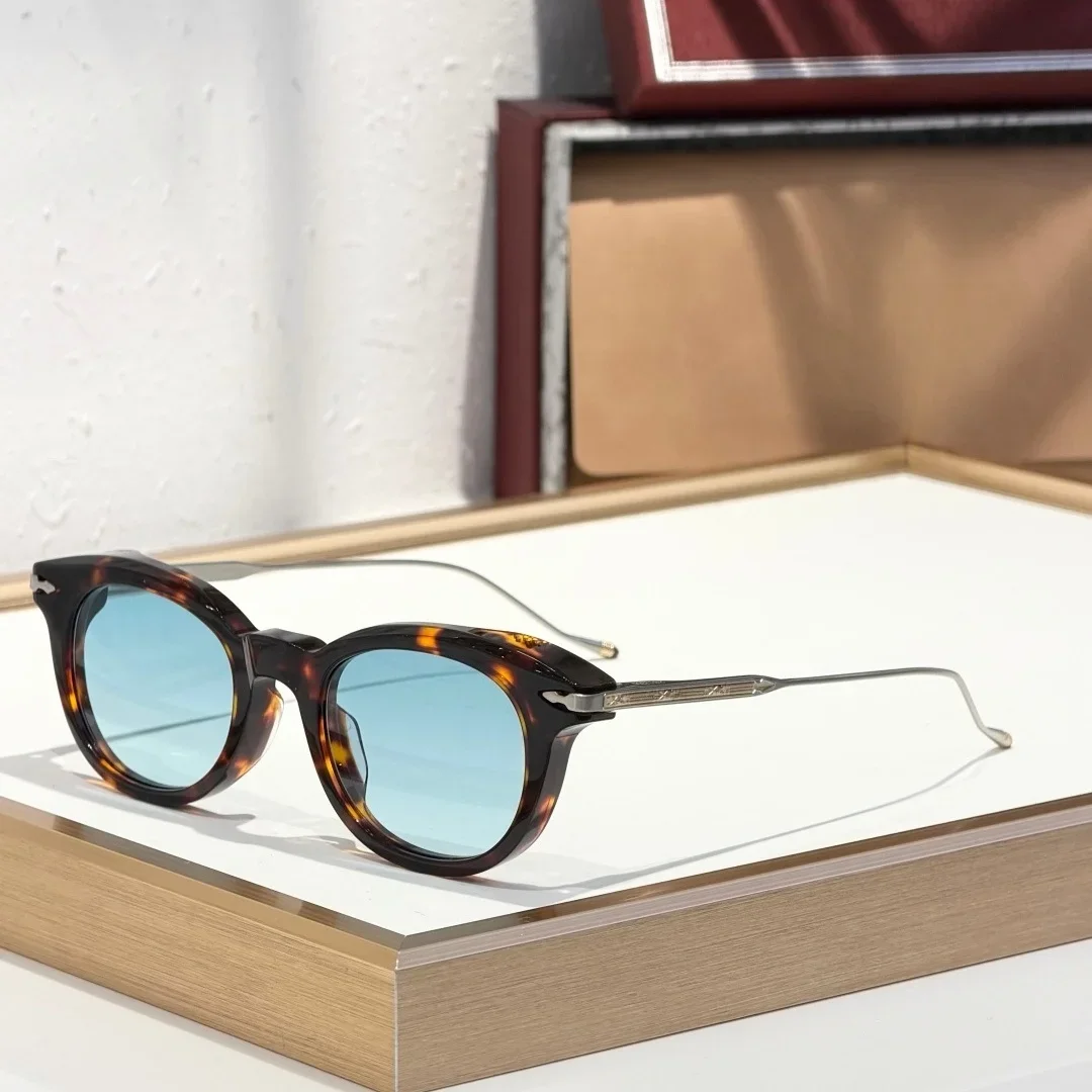 

JM HISAO 47-22-146 Top Quality Mens Sunglasses for Women Retro Trend Luxury Acetate Titanium UV400 Designer Sunglasses Frame