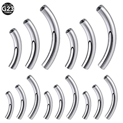 5pcs/lot Titanium Internal Thread Curved Barbell Post Navel Belly Bar Eyebrow Cartilage Helix Rook Lip Piercings Accessories 16G