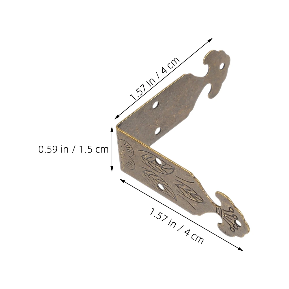 

8pcs Vintage Brass Box Corner Protectors Durable Metal Guards For Jewelry Wooden Cases Furniture Retro Safety Guards With Screws