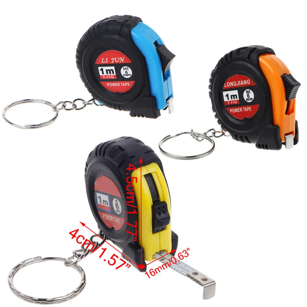 Mini Retractable Steel Tape Measure Ruler Key Chain Pocket Pull 1M Keyring Keychain for Measuring Tape Meter Inch Tailor Tool