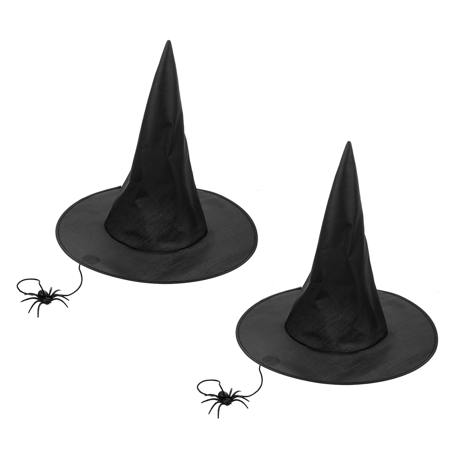 

2Pcs Spider Hat Witch Decor Black Oxford Cloth Costume Party Props Halloween Festival Accessories Headwear