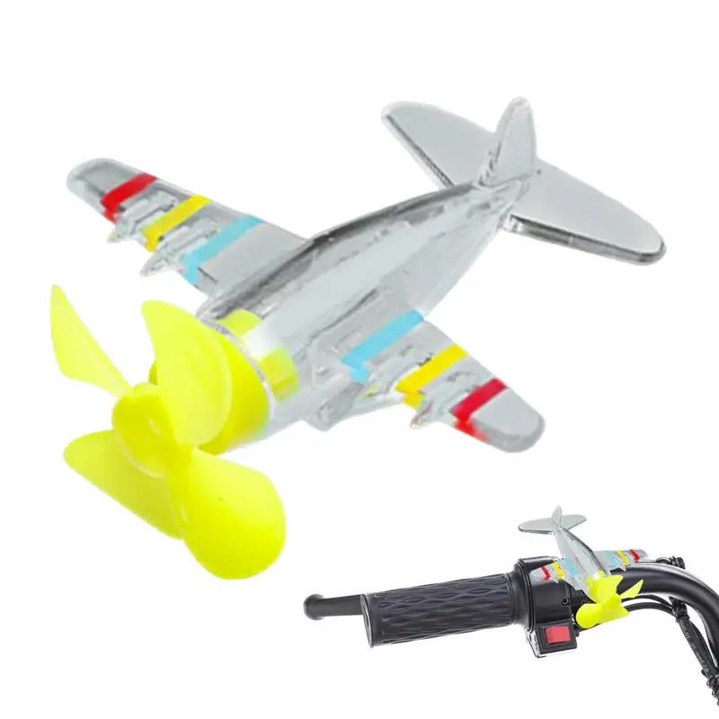 

Motorcycle Bike Handlebar Airplane Wind Powered LED Light Waterproof Decorative Propeller Ornament Cycling Interest Toy 4 Color
