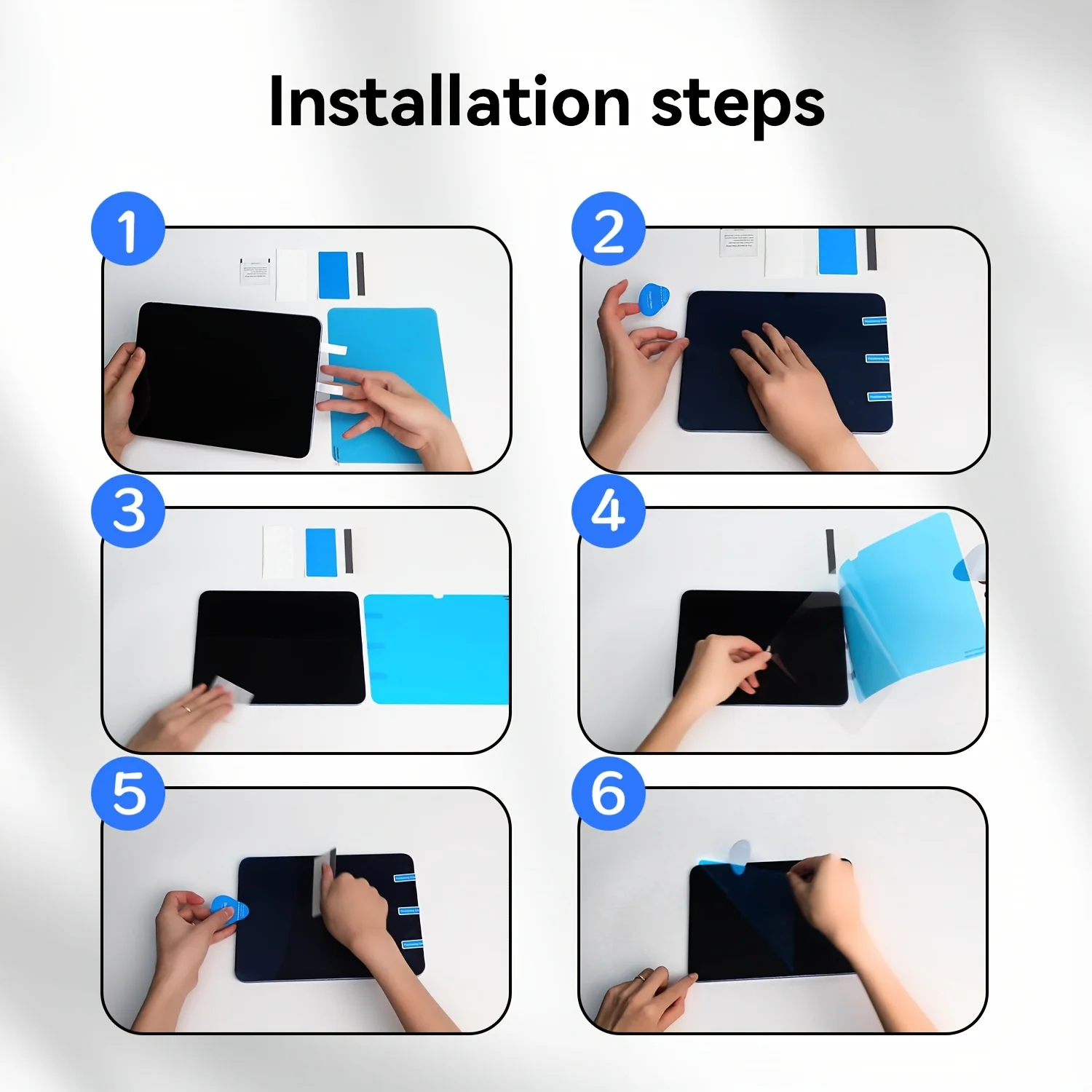2 Stück iPad Displayschutzfolien mit Papiergefühl für iPad Pro 11 10./11. Generation, iPad 7/8/9. Generation, Air 6 4 5 10.9 13 12.9 M2 M3 M4 Mini6 7 Folie – Detail 5