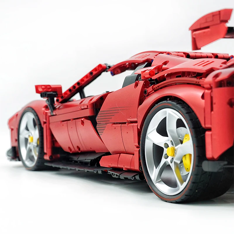 Classic GULY SF90 Limited Edition Metallic Sports Hypercar 1:8 Building Blocks City Speed Vehicle Puzzle DIY Toy Christmas Gifts