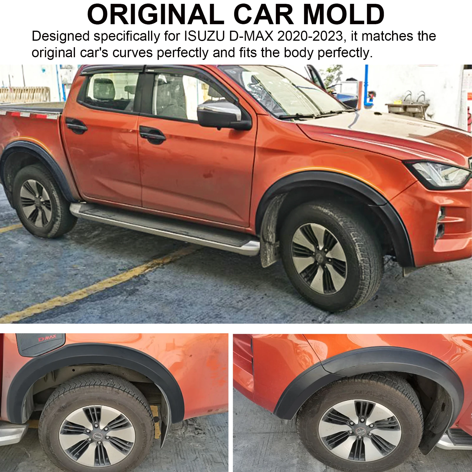 OEM Style Slim Fender Flares Wheel Arch For ISUZU D-max Dmax 2020 2021 2022 2023 Mudguards Double Cab Models 4X4 Car Accessories