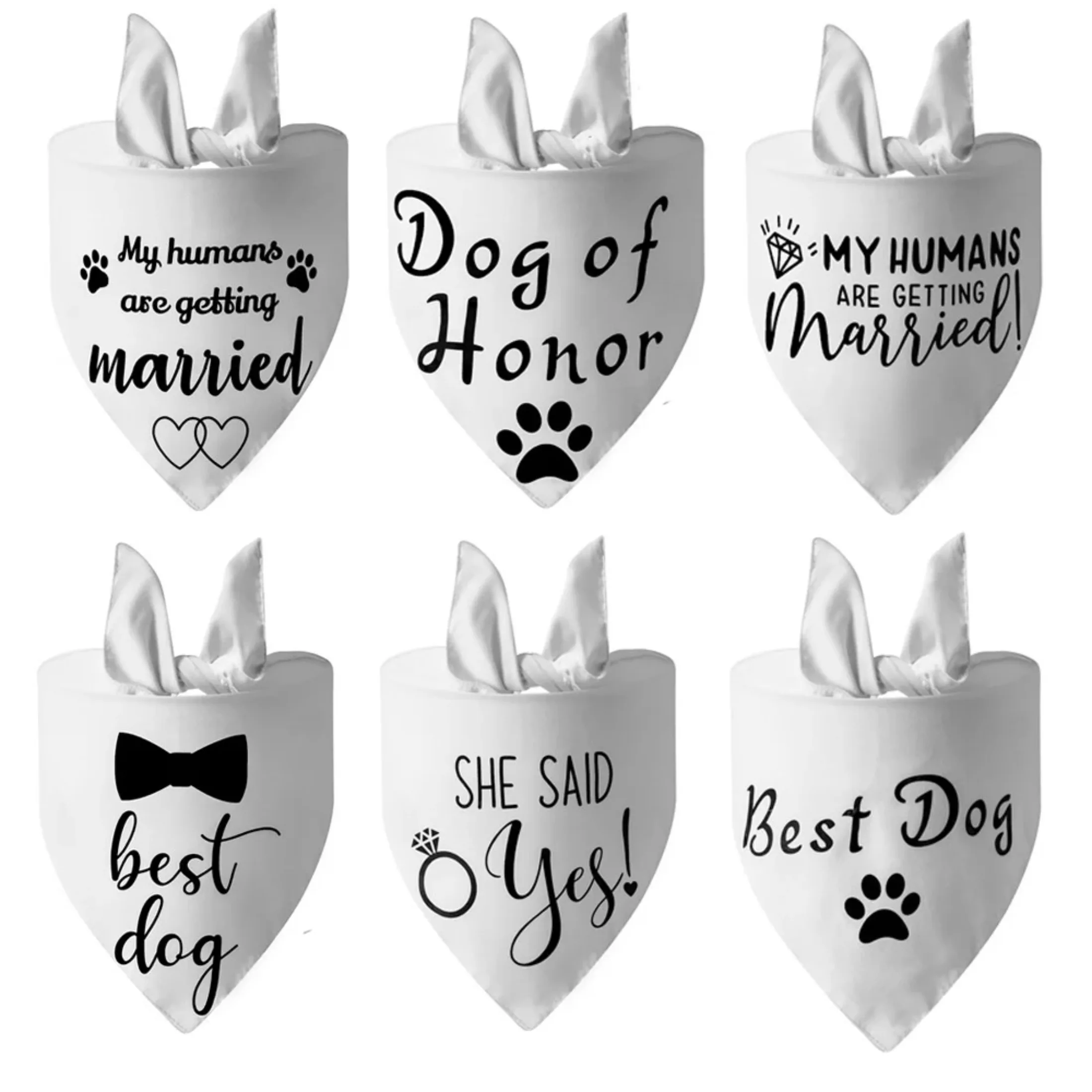 Best Dog of Honor Bandana Scarf Wedding Engagement Bridal Shower Bride To Be Bachelorette Hen Party Decoration Photo Shoot Gifts