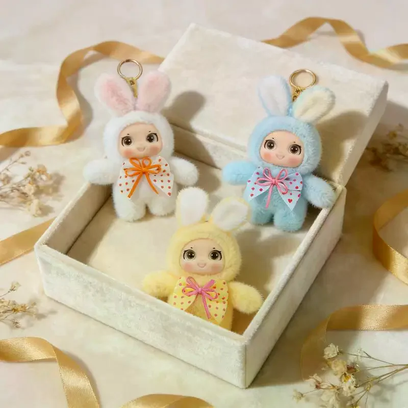 

Cute Vinyl Face Plush Animals Small Rabbit Doll Pendant Keychain Backpack Decoration Gifts