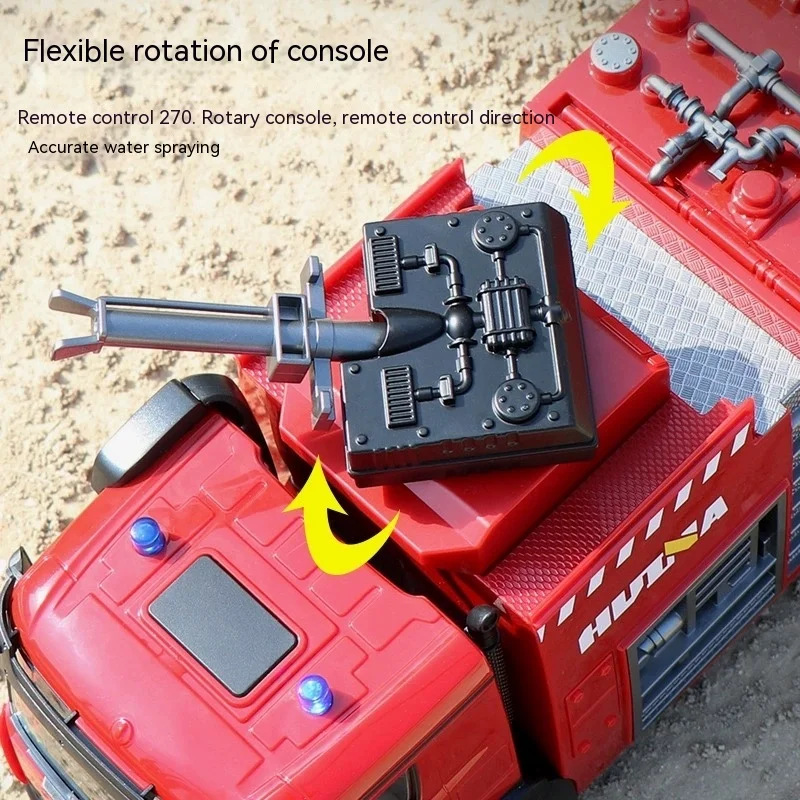 1: 14 Huina Remote-Controlled Truck 22-Channel Simulation Sprinkler Fire Truck Rc Electric Vehicle Children's Fire Toy Car Gift