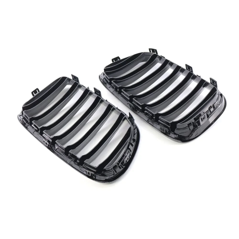 Gloss Black Front Bumper Kidney Grille Hood Sports Grills Racing 51117237422 51117237421 For BMW X3 F25 2011 2012 2013 2014