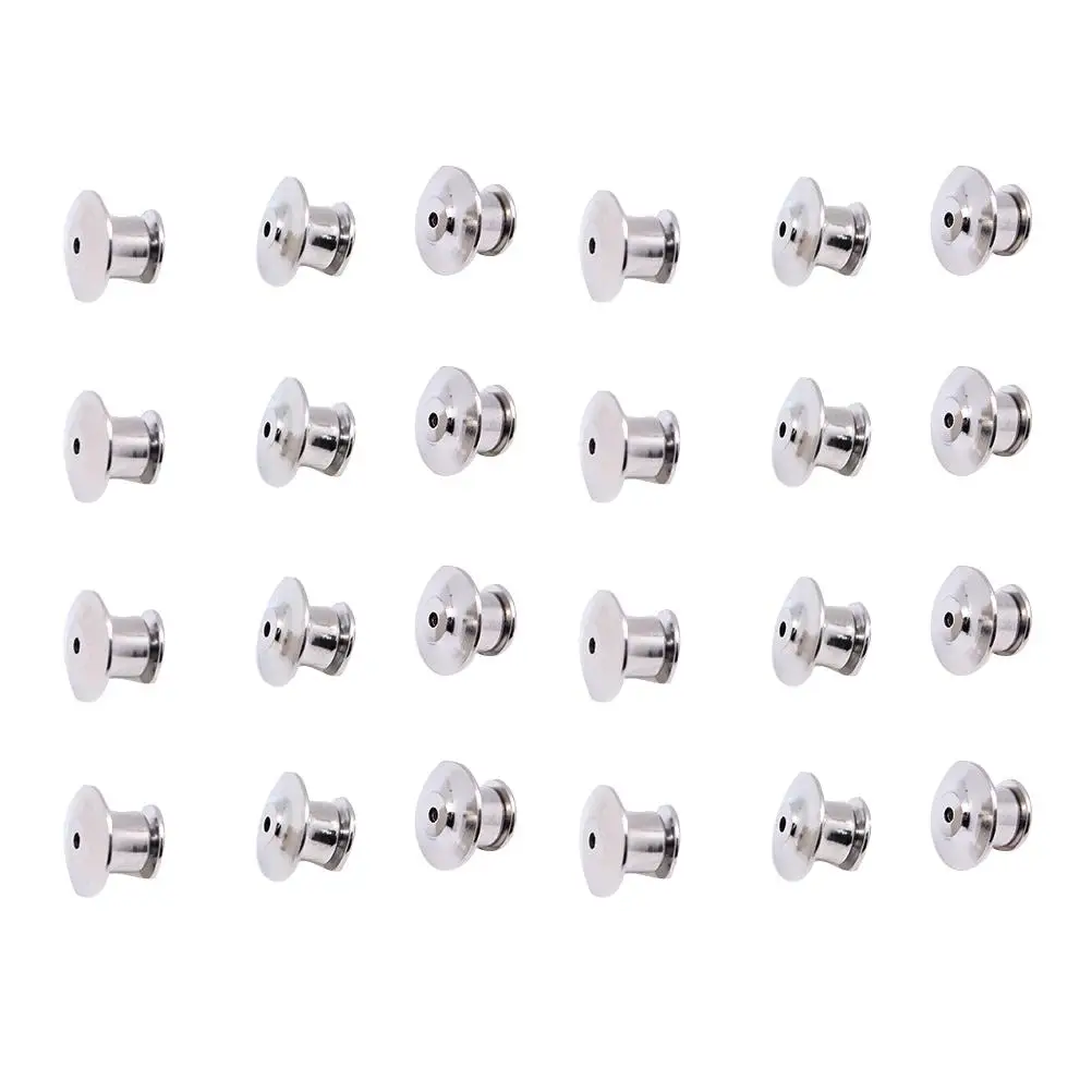 

30 PCS Goalkeeper Boutonniere Pins Flat Locking Backs Sliver Round Badge Making Keepers