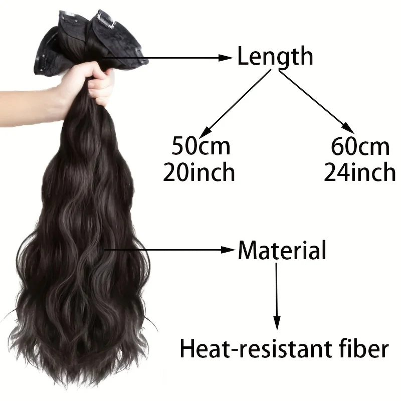 Synthetische waterrimpel 3 stuks/set hair extensions pruiken dagelijks lang krullend haar extensions voor dames zijn hittebestendig