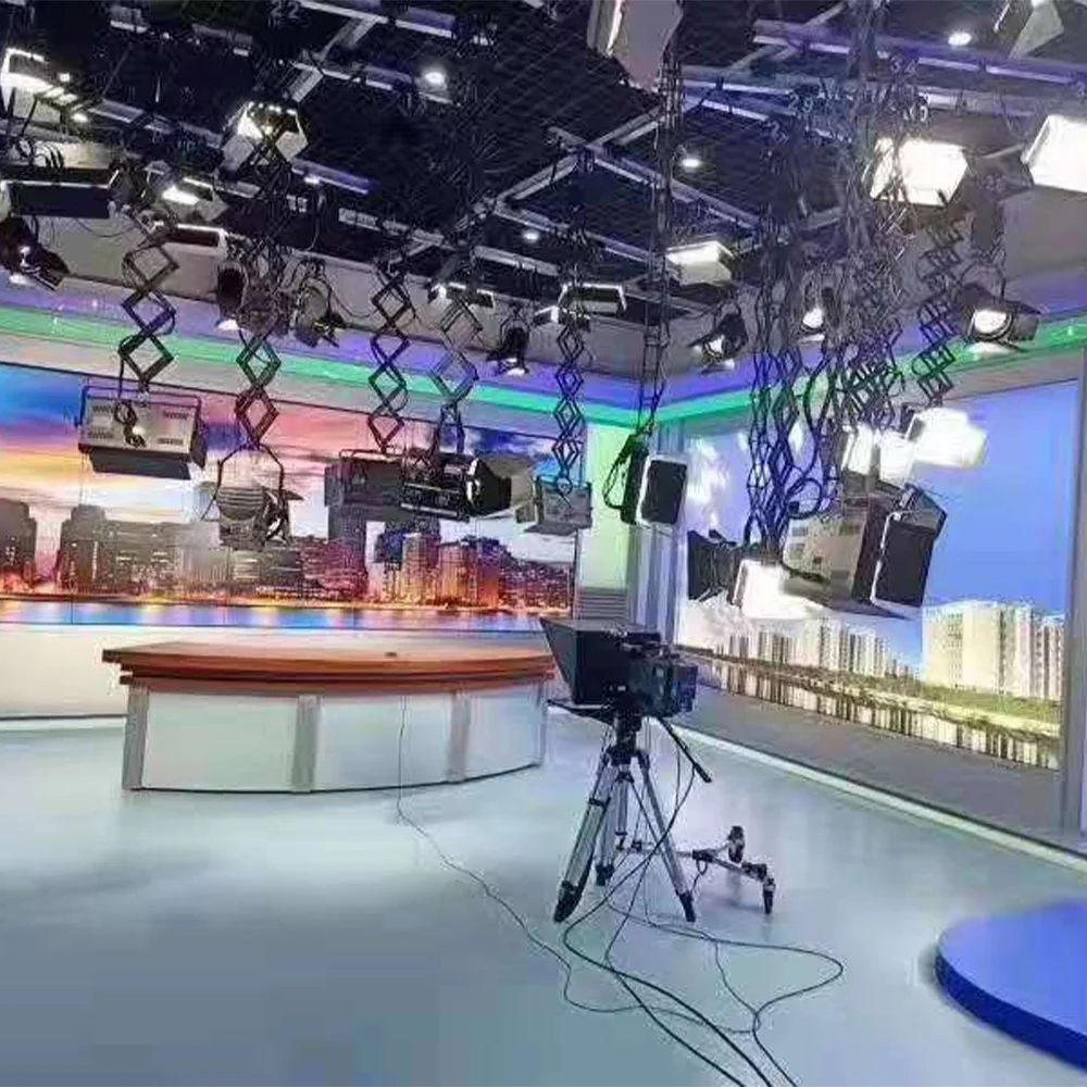 Teleprompters de estudio de transmisión profesional y luz de relleno de TV de película