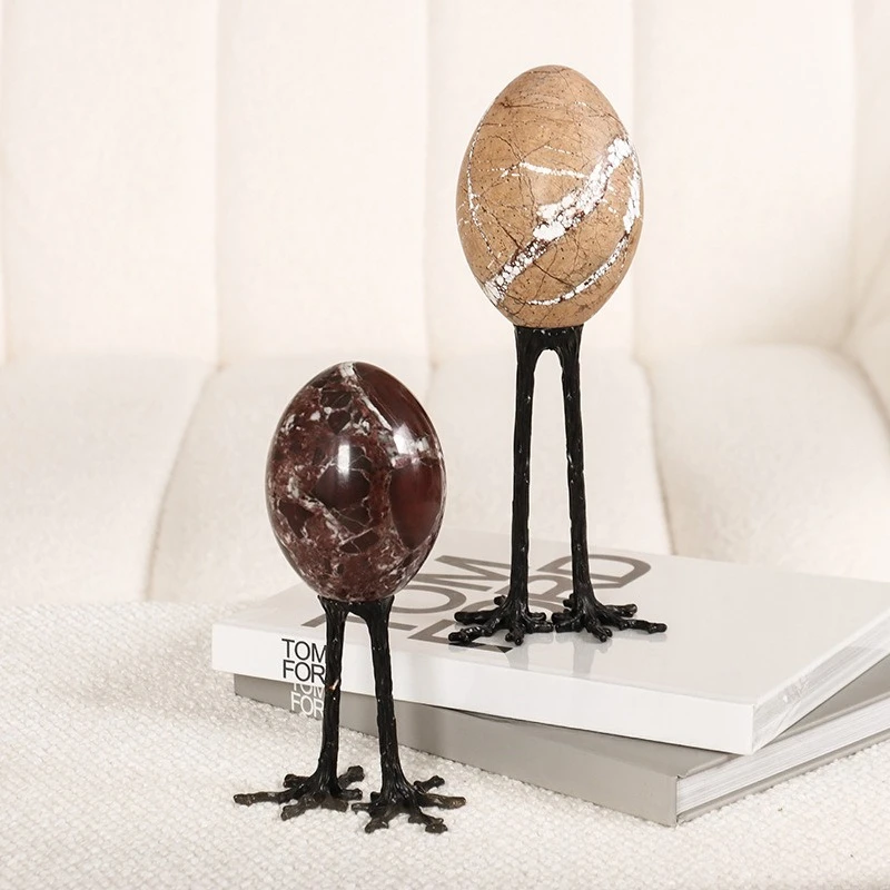 

Leopard retro wabi style marble geometric ornament model house chicken feet home modeling marble tray decoration