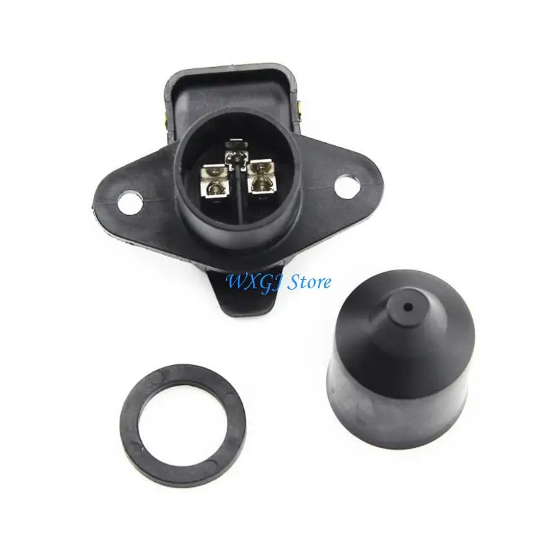 

37JE Tractor 3 Pin Plug Socket 12V 3 Way Connector Trailer Towing Adaptor for Truck